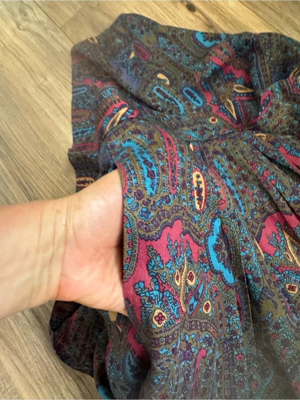 Vintage Giorgio Sant’Angelo Paisley Button Front Midi Skirt Size 10